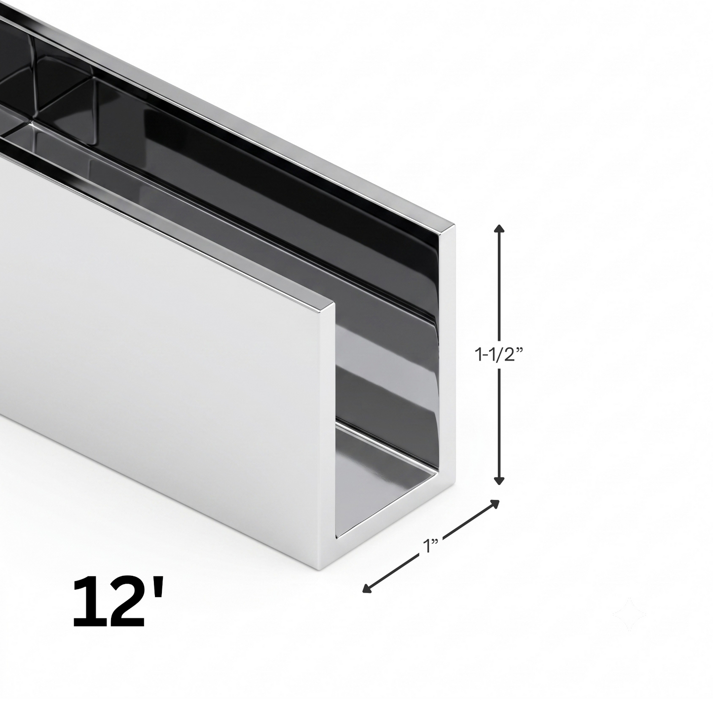 (CC1X112) COMMERCIAL U CHANNEL- 1"X1-1/2" (144")