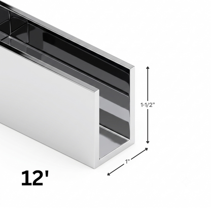 (CC1X112) COMMERCIAL U CHANNEL- 1"X1-1/2" (144")