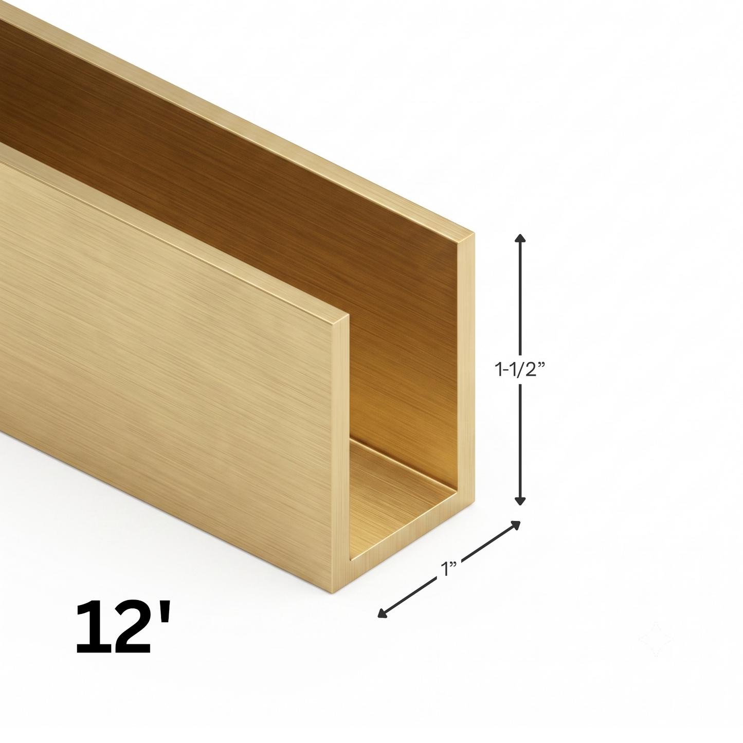 (CC1X112) COMMERCIAL U CHANNEL- 1"X1-1/2" (144")