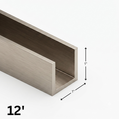 (CC1X1) COMMERCIAL U CHANNEL- 1"X1" (144")