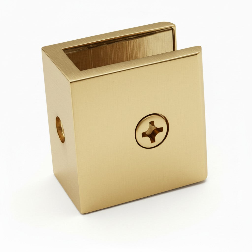 (FA10) GLASS SHELF CLAMP-SQUARE-SINGLE HOLE