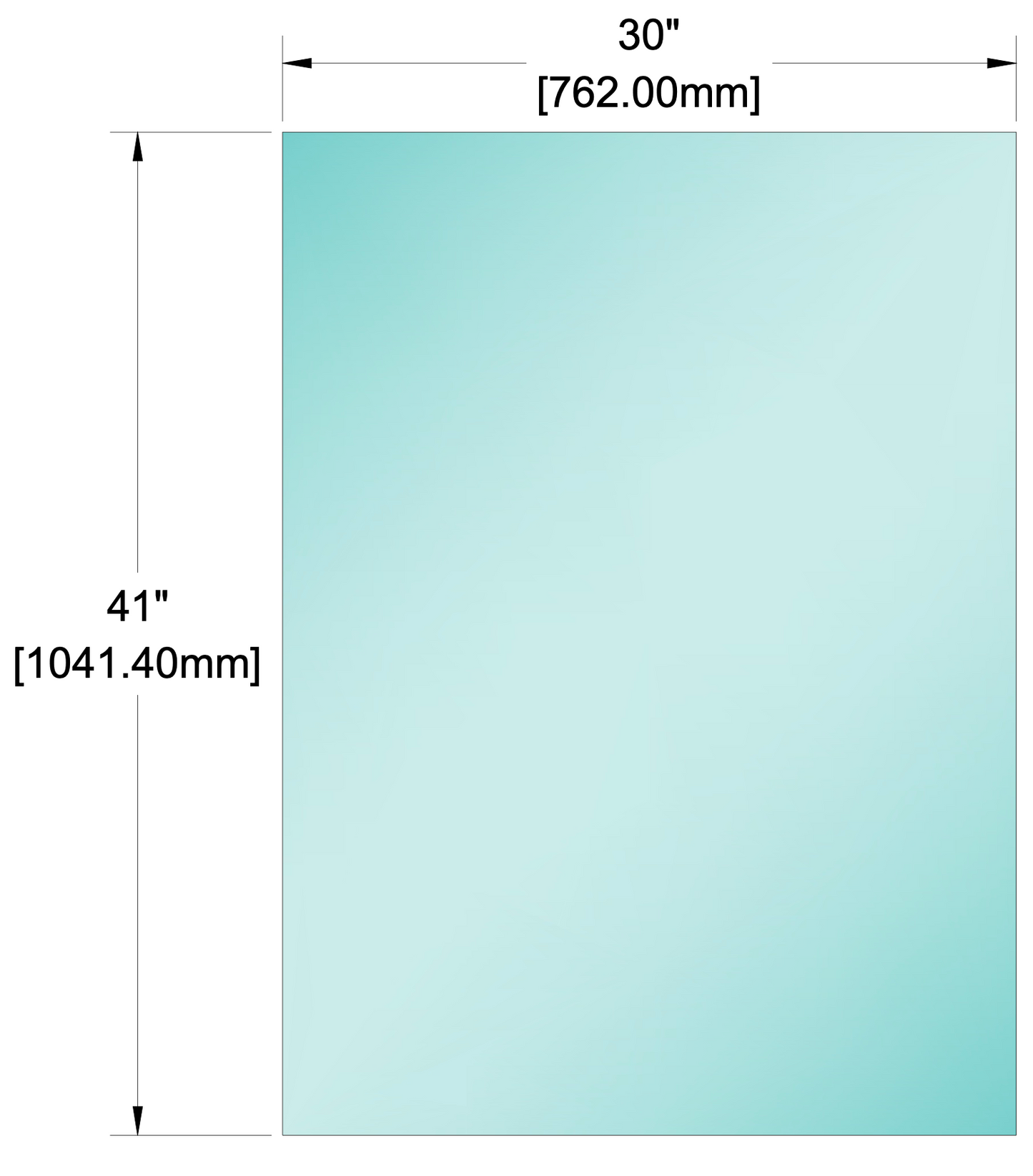 Glass Panel - 1/2" (12mm) Railing Glass Panel - 41" Height (ALL SIZES)