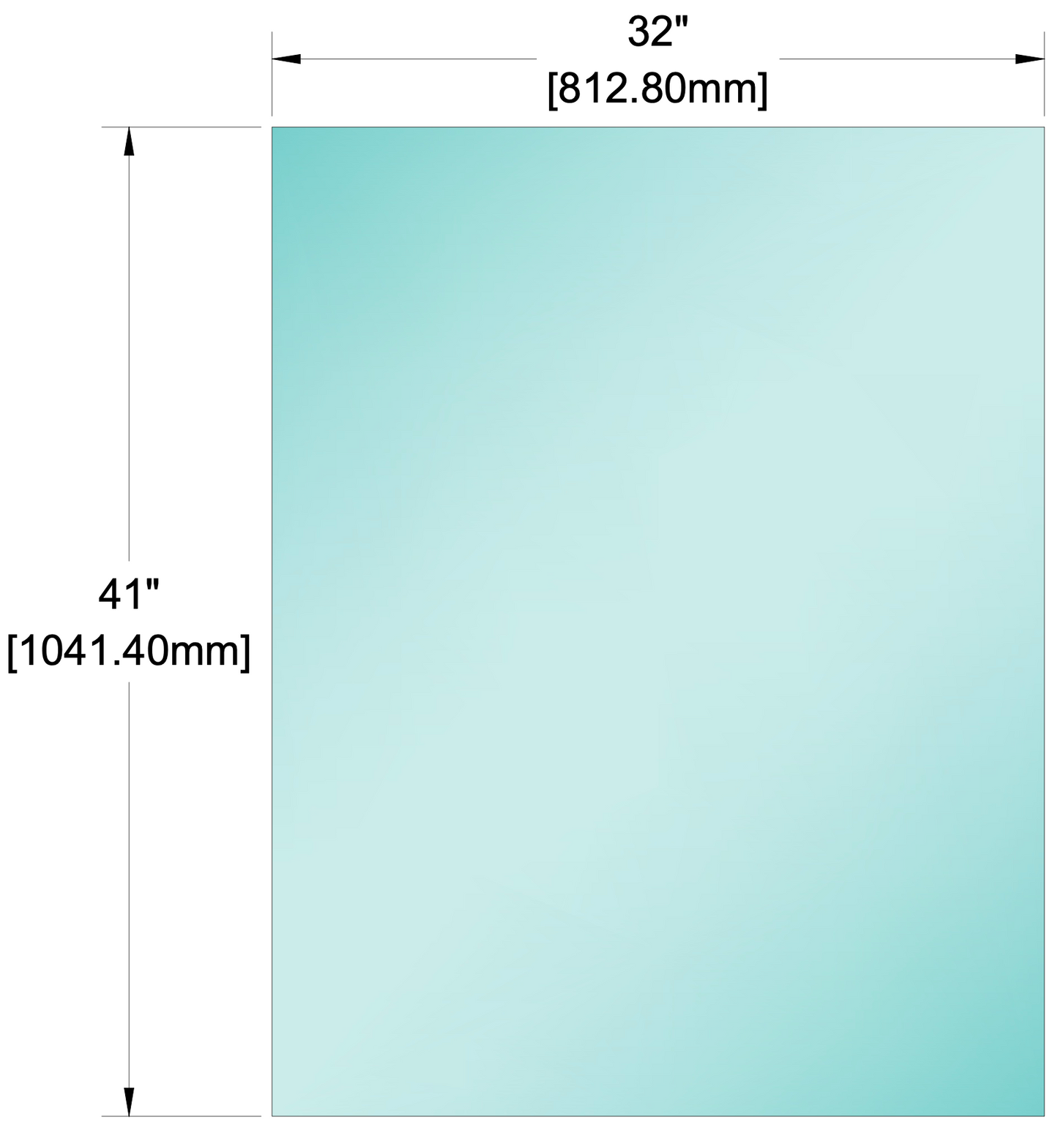 Glass Panel - 1/2" (12mm) Railing Glass Panel - 41" Height (ALL SIZES)