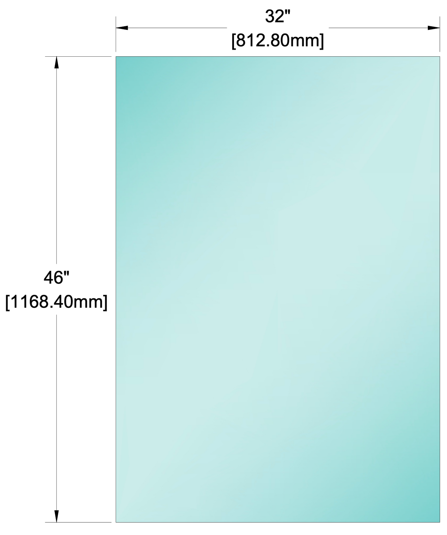 Glass Panel - 1/2" (12mm) Railing Glass Panel - 46" Height (ALL SIZES)