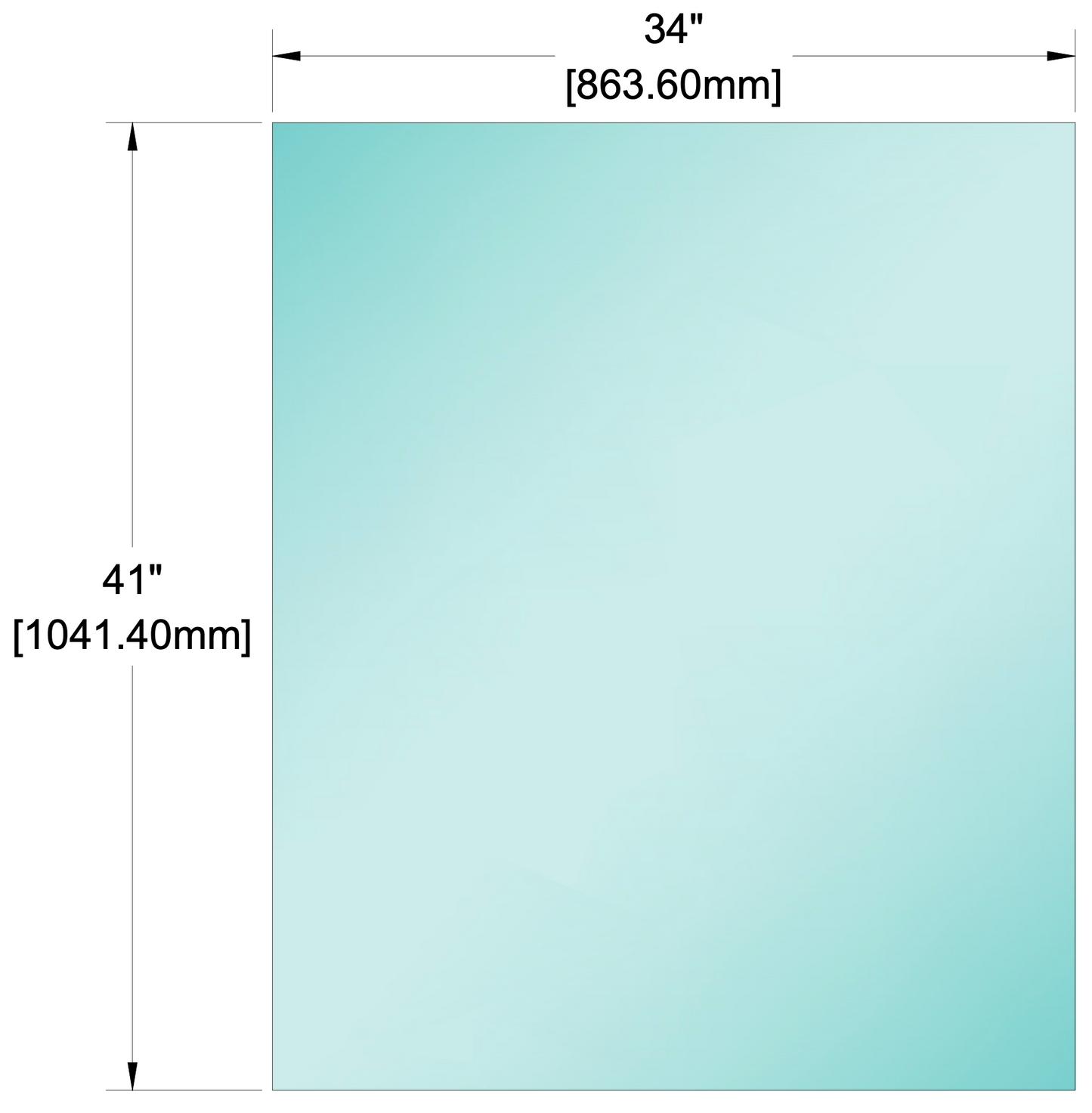 Glass Panel - 1/2" (12mm) Railing Glass Panel - 41" Height (ALL SIZES)