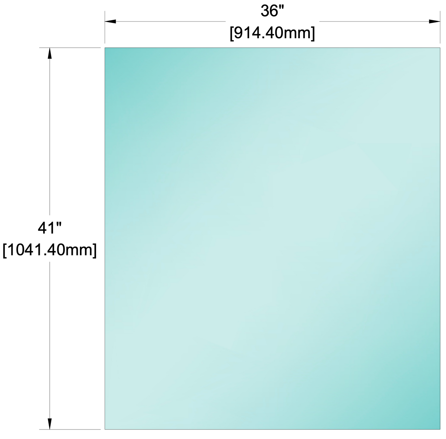 Glass Panel - 1/2" (12mm) Railing Glass Panel - 41" Height (ALL SIZES)