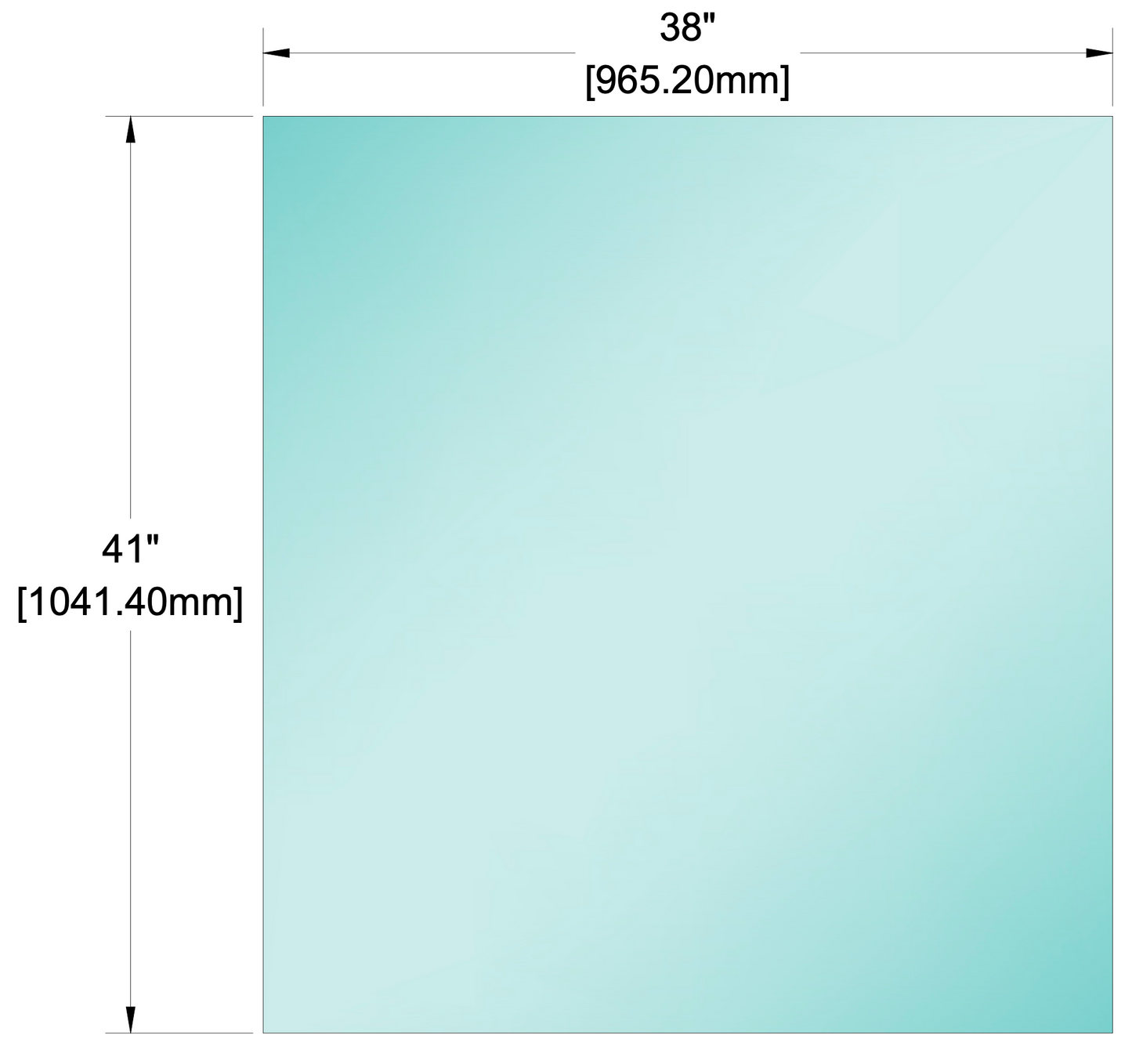 Glass Panel - 1/2" (12mm) Railing Glass Panel - 41" Height (ALL SIZES)