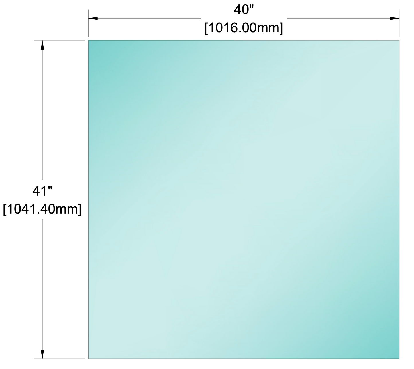 Glass Panel - 1/2" (12mm) Railing Glass Panel - 41" Height (ALL SIZES)