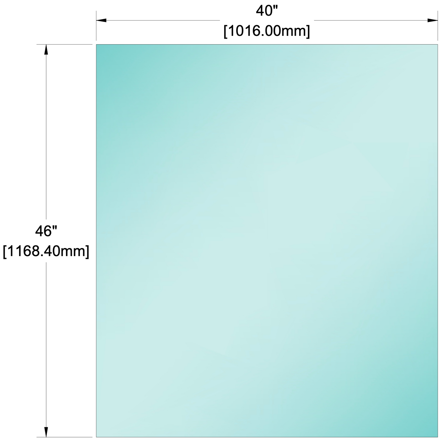 Glass Panel - 1/2" (12mm) Railing Glass Panel - 46" Height (ALL SIZES)