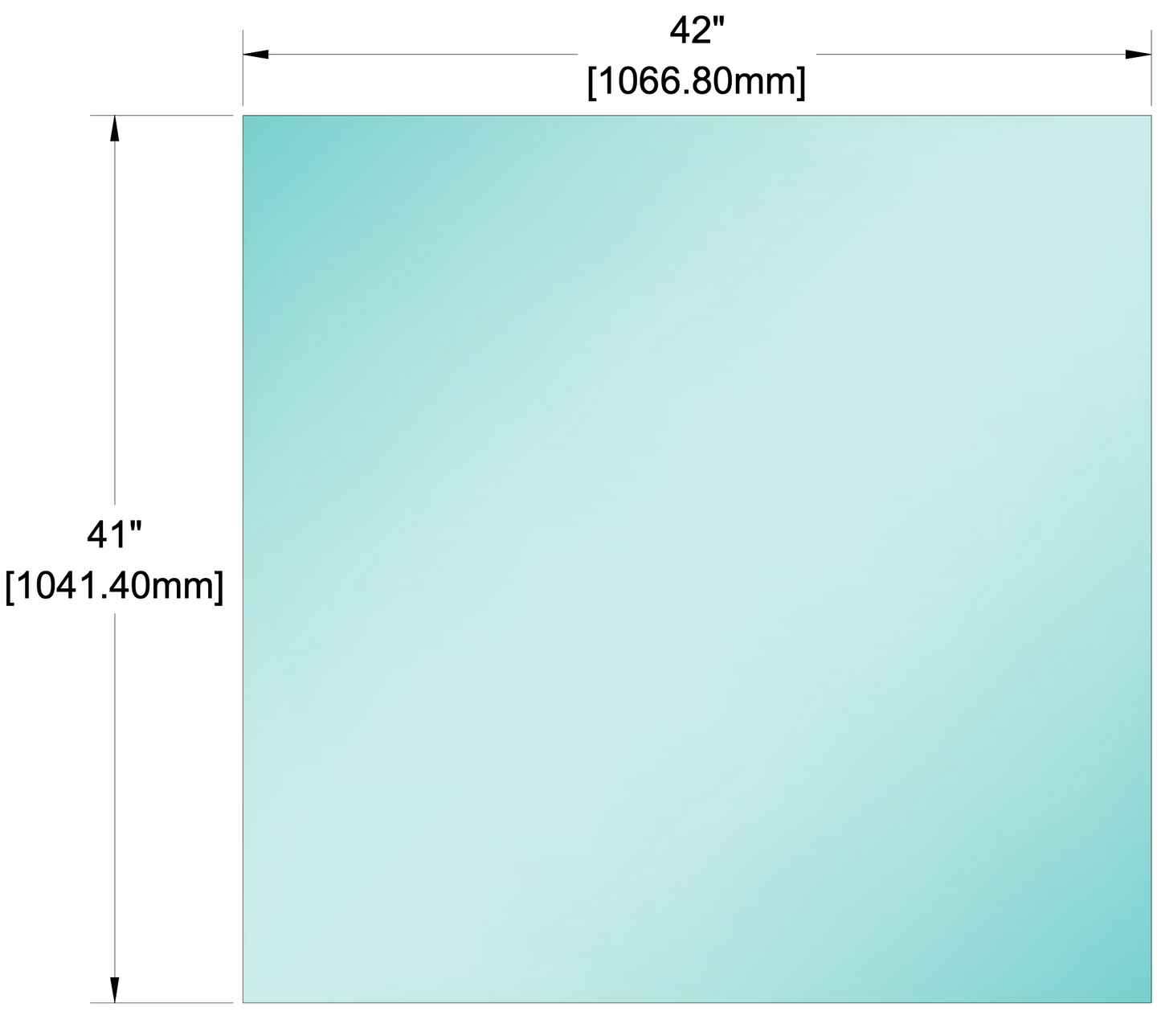 Glass Panel - 1/2" (12mm) Railing Glass Panel - 41" Height (ALL SIZES)