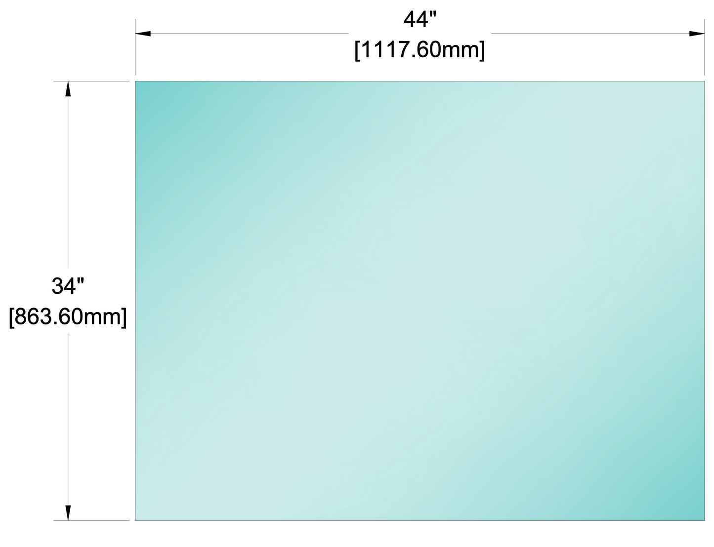Glass Panel - 1/2" (12mm) Railing Glass Panel - 34" Height (ALL SIZES)