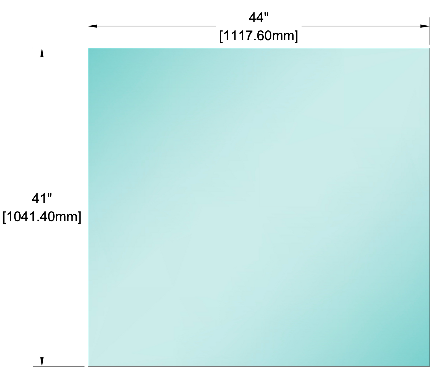 Glass Panel - 1/2" (12mm) Railing Glass Panel - 41" Height (ALL SIZES)
