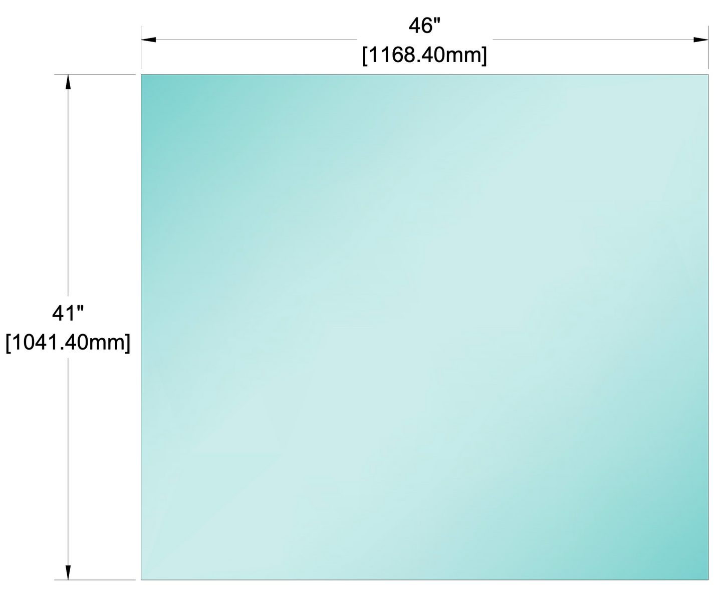 Glass Panel - 1/2" (12mm) Railing Glass Panel - 41" Height (ALL SIZES)