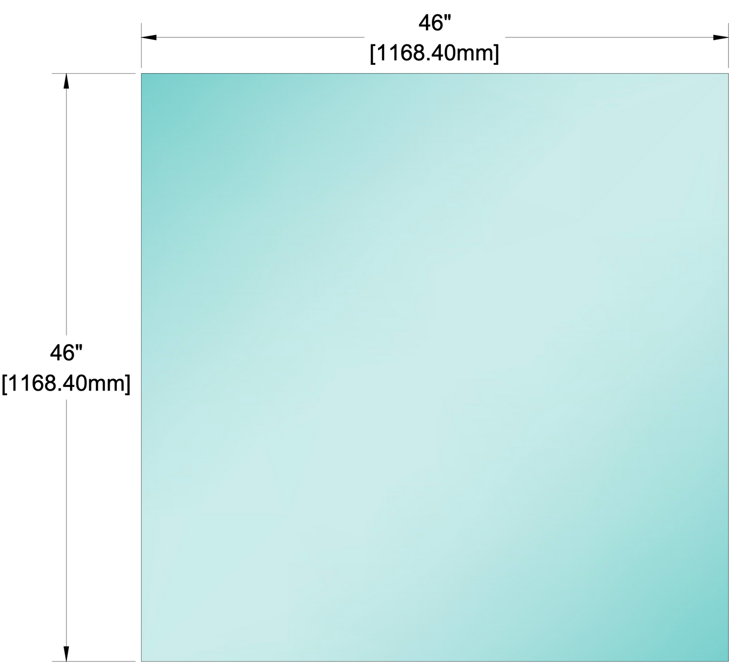 Glass Panel - 1/2" (12mm) Railing Glass Panel - 46" Height (ALL SIZES)