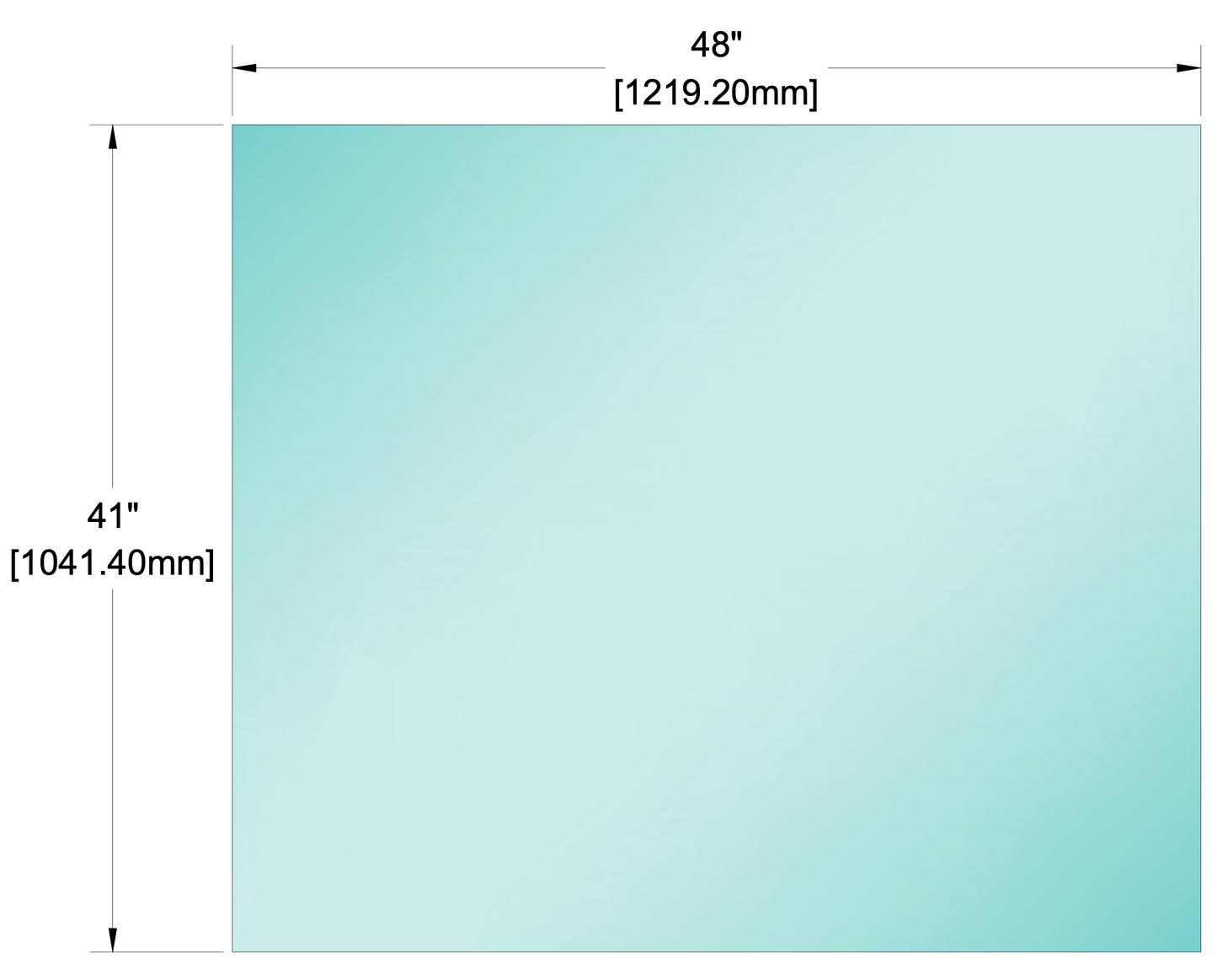 Glass Panel - 1/2" (12mm) Railing Glass Panel - 41" Height (ALL SIZES)
