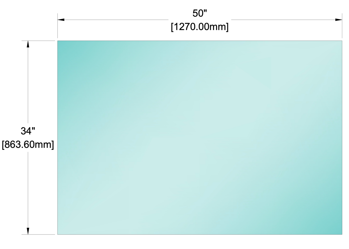 Glass Panel - 1/2" (12mm) Railing Glass Panel - 34" Height (ALL SIZES)