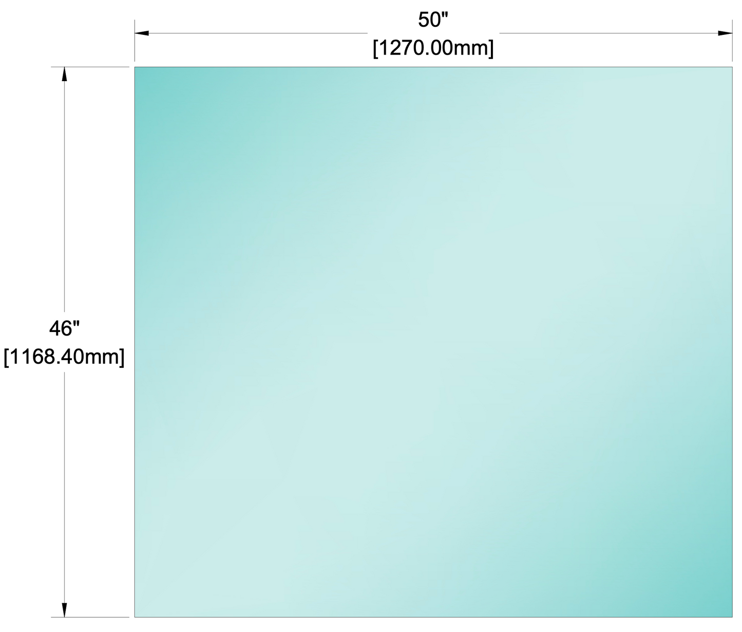 Glass Panel - 1/2" (12mm) Railing Glass Panel - 46" Height (ALL SIZES)