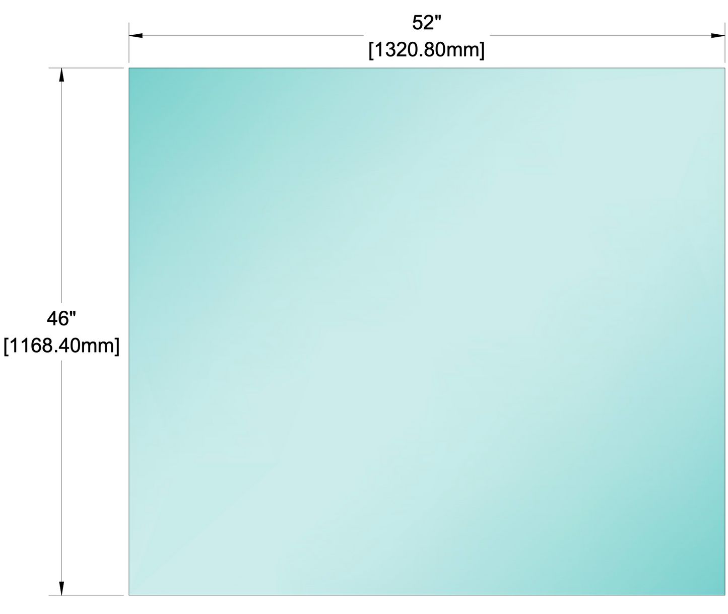 Glass Panel - 1/2" (12mm) Railing Glass Panel - 46" Height (ALL SIZES)