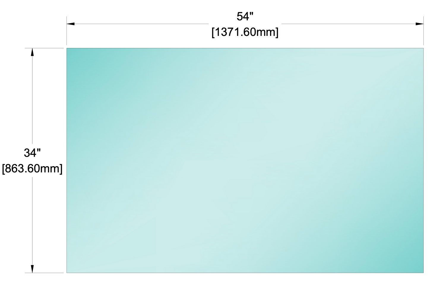 Glass Panel - 1/2" (12mm) Railing Glass Panel - 34" Height (ALL SIZES)