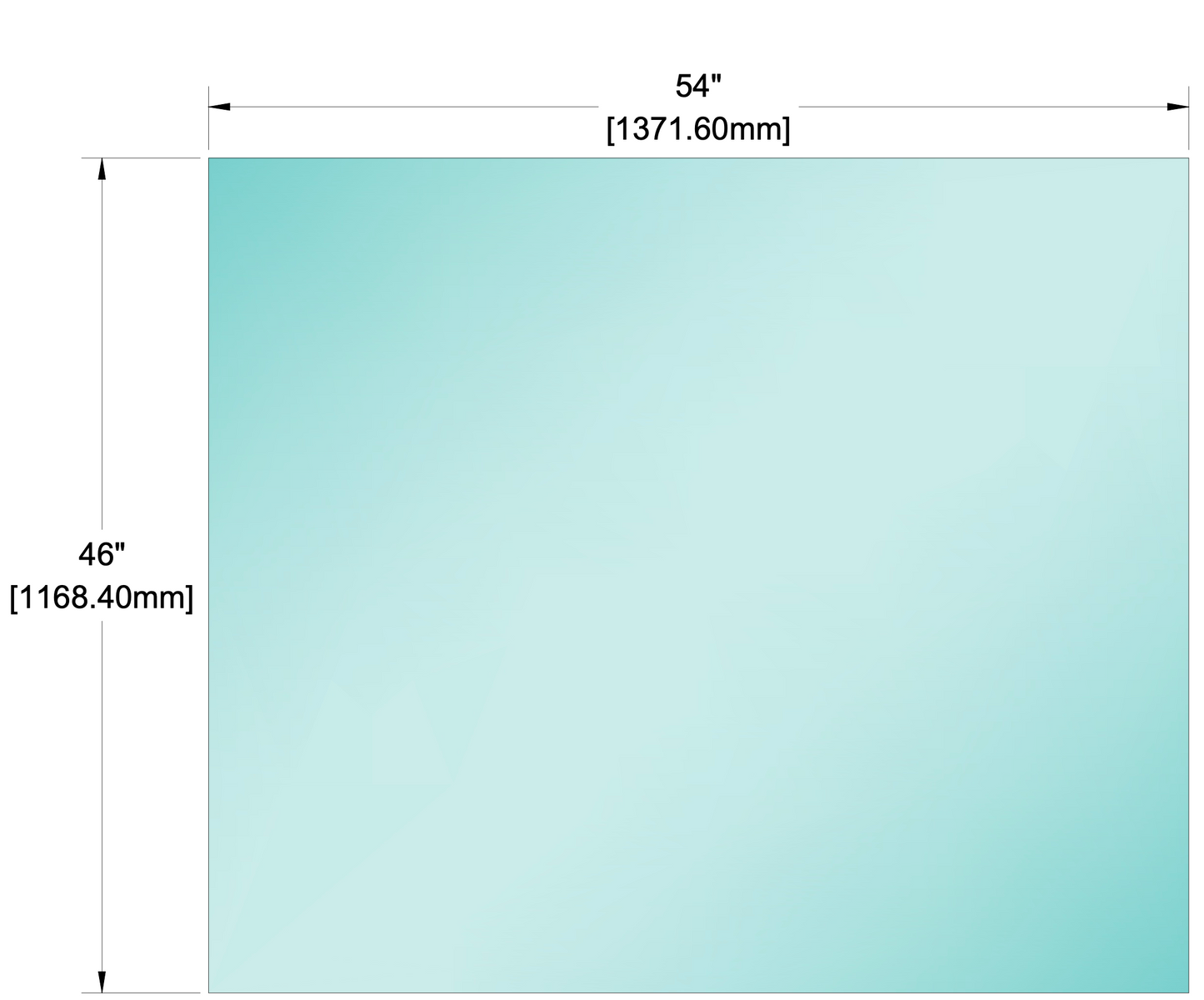 Glass Panel - 1/2" (12mm) Railing Glass Panel - 46" Height (ALL SIZES)