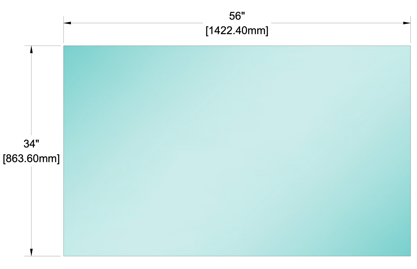 Glass Panel - 1/2" (12mm) Railing Glass Panel - 34" Height (ALL SIZES)