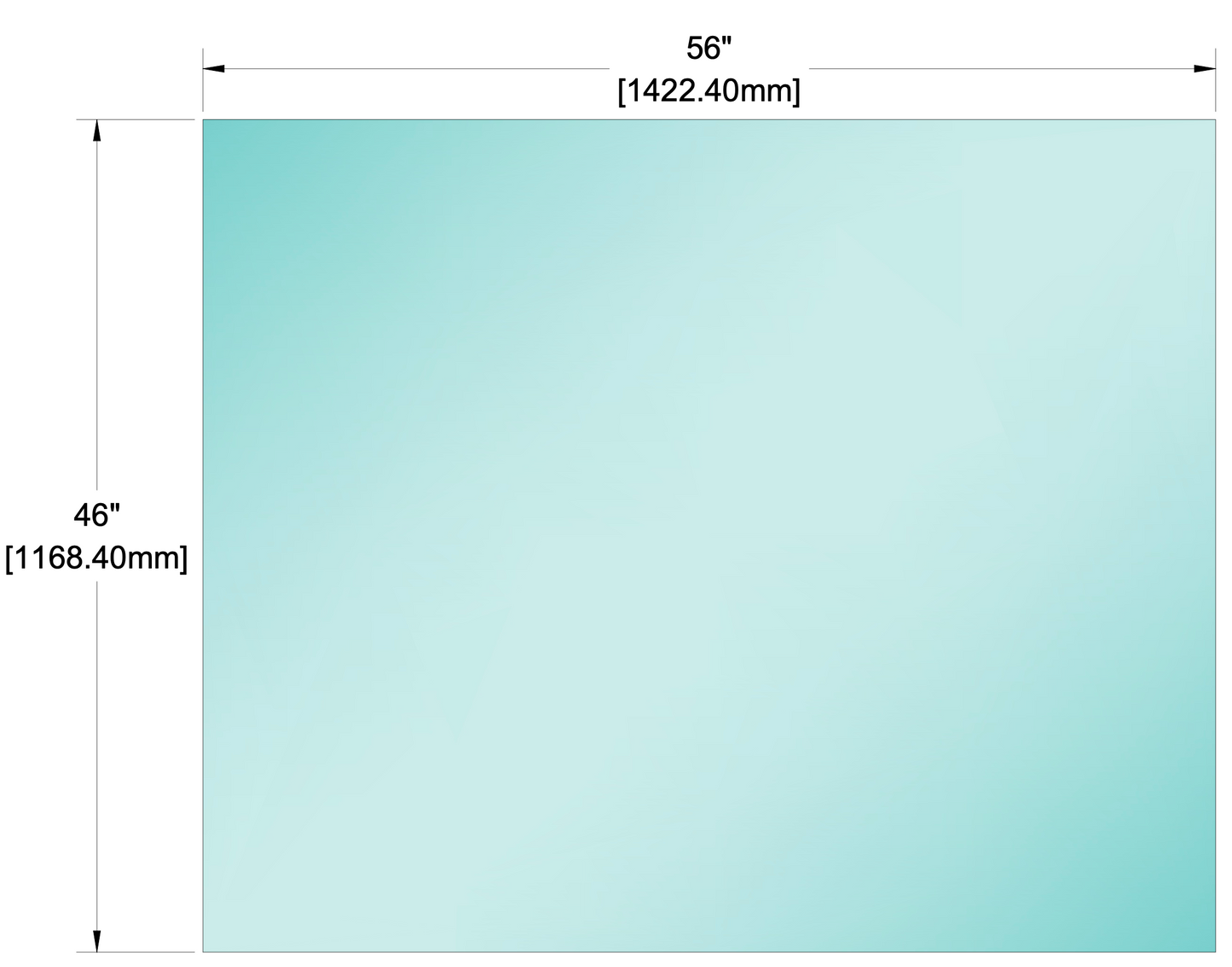 Glass Panel - 1/2" (12mm) Railing Glass Panel - 46" Height (ALL SIZES)