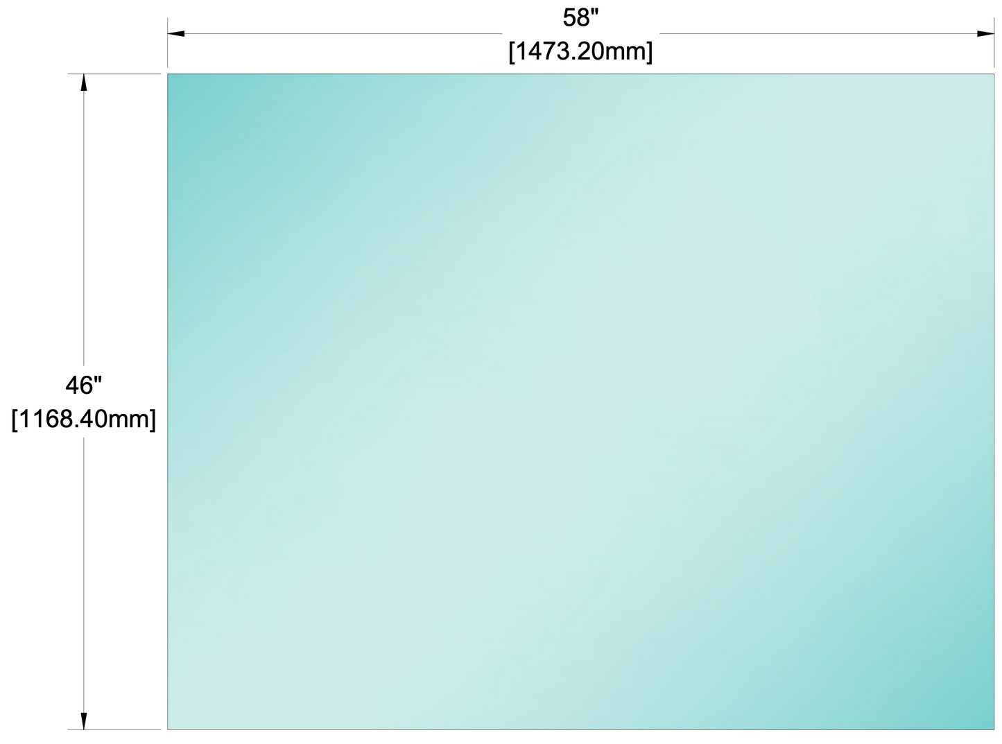 Glass Panel - 1/2" (12mm) Railing Glass Panel - 46" Height (ALL SIZES)