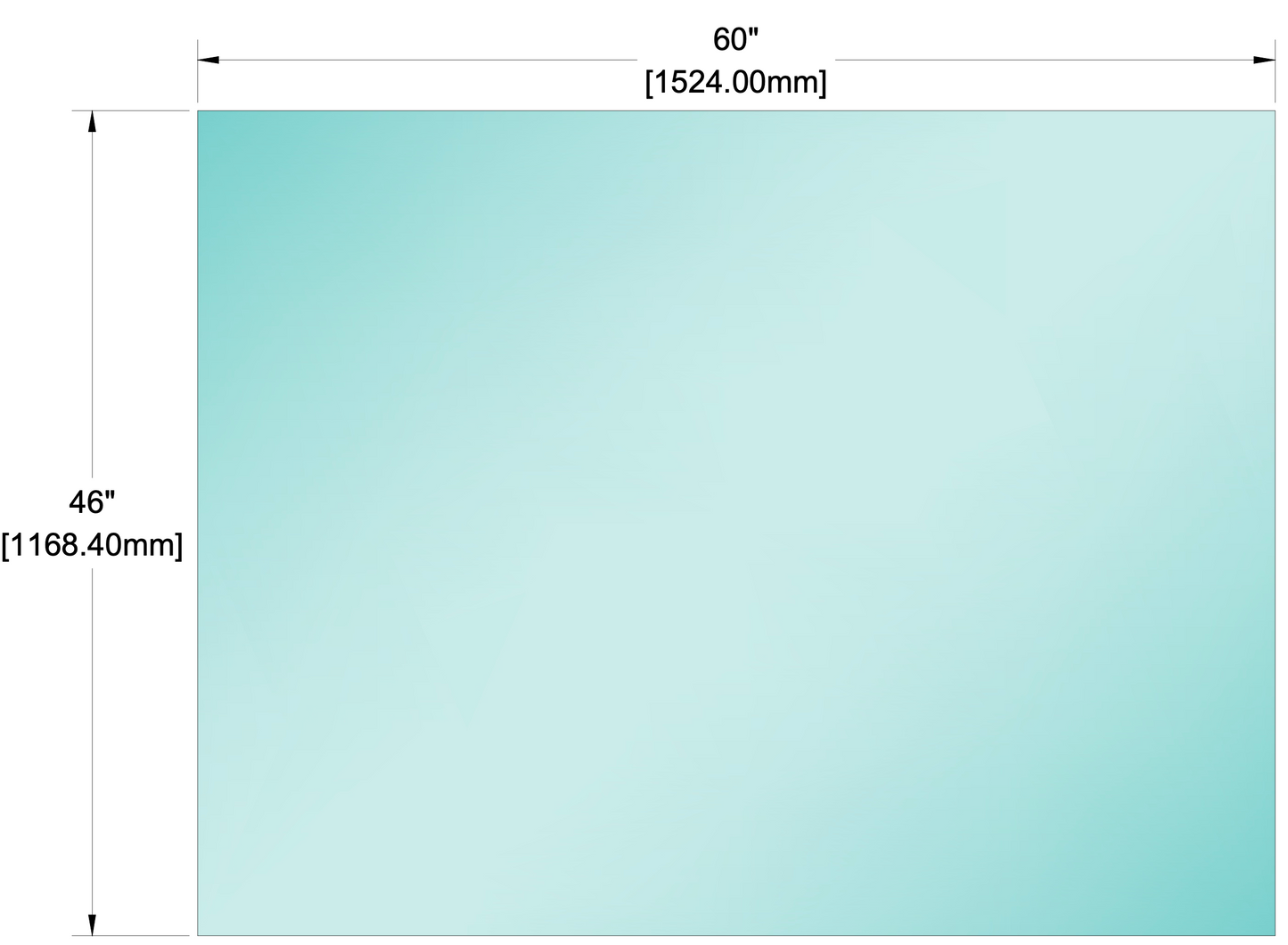 Glass Panel - 1/2" (12mm) Railing Glass Panel - 46" Height (ALL SIZES)