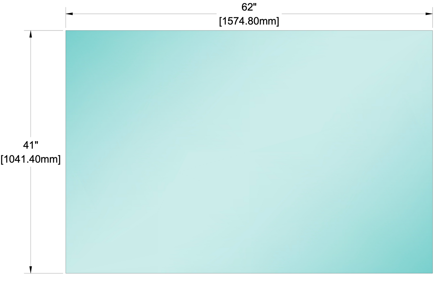 Glass Panel - 1/2" (12mm) Railing Glass Panel - 41" Height (ALL SIZES)