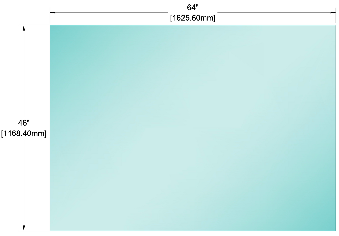 Glass Panel - 1/2" (12mm) Railing Glass Panel - 46" Height (ALL SIZES)