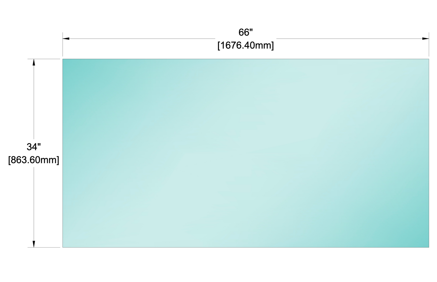 Glass Panel - 1/2" (12mm) Railing Glass Panel - 34" Height (ALL SIZES)