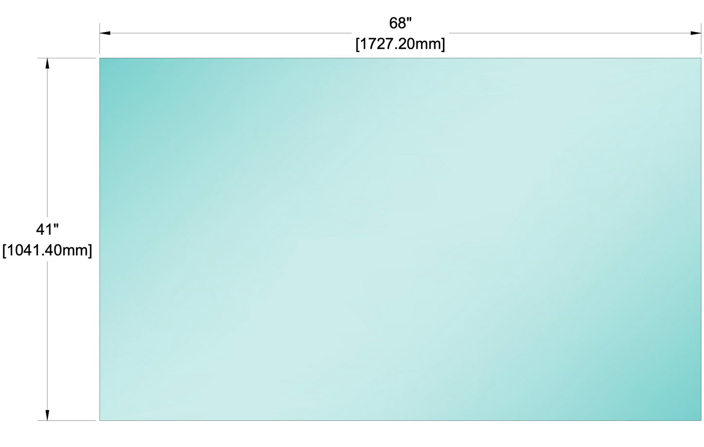Glass Panel - 1/2" (12mm) Railing Glass Panel - 41" Height (ALL SIZES)
