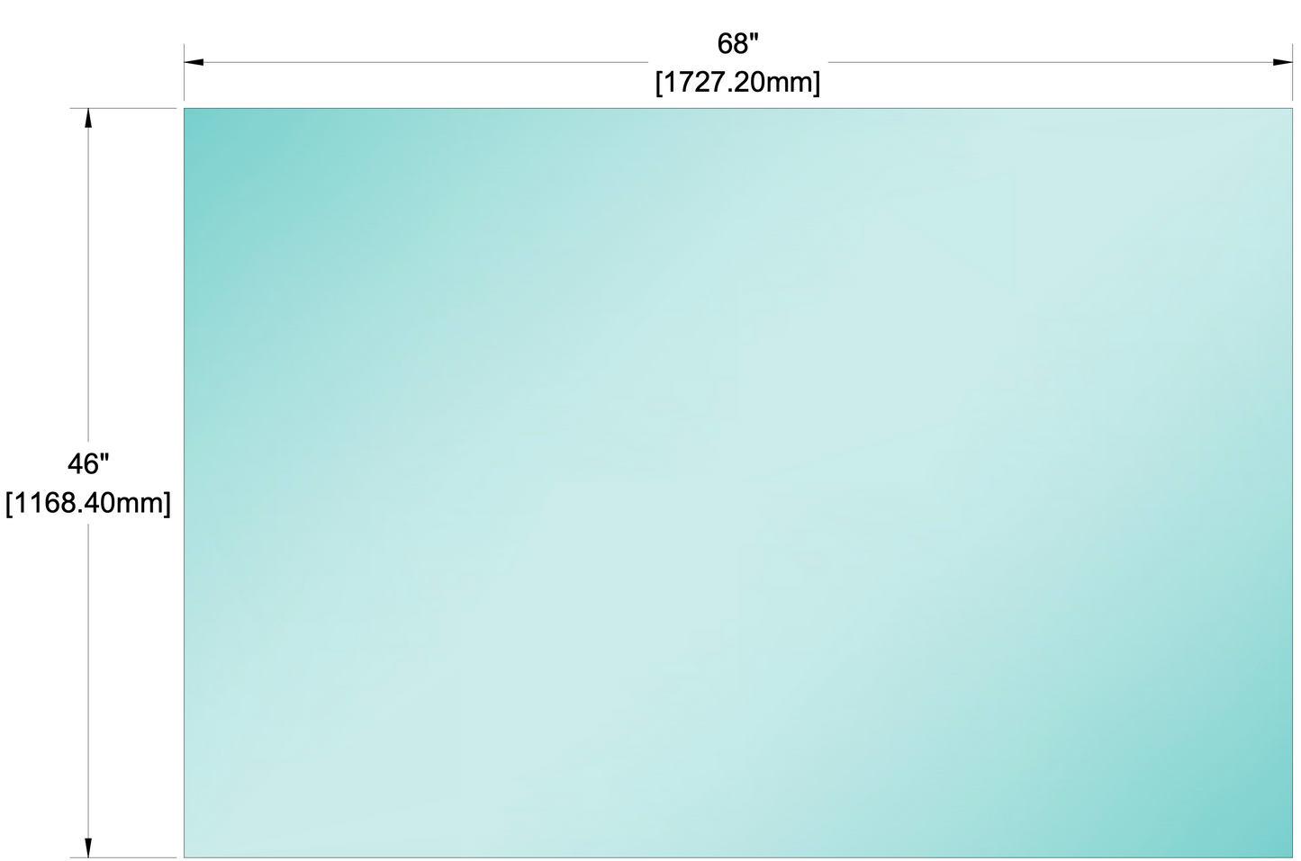 Glass Panel - 1/2" (12mm) Railing Glass Panel - 46" Height (ALL SIZES)