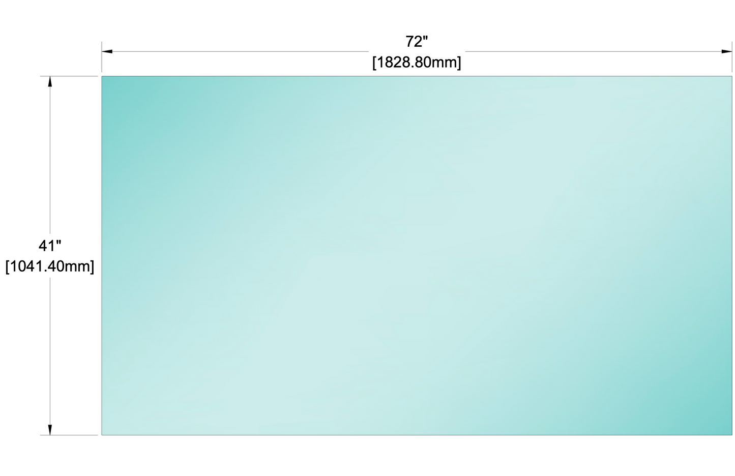 Glass Panel - 1/2" (12mm) Railing Glass Panel - 41" Height (ALL SIZES)