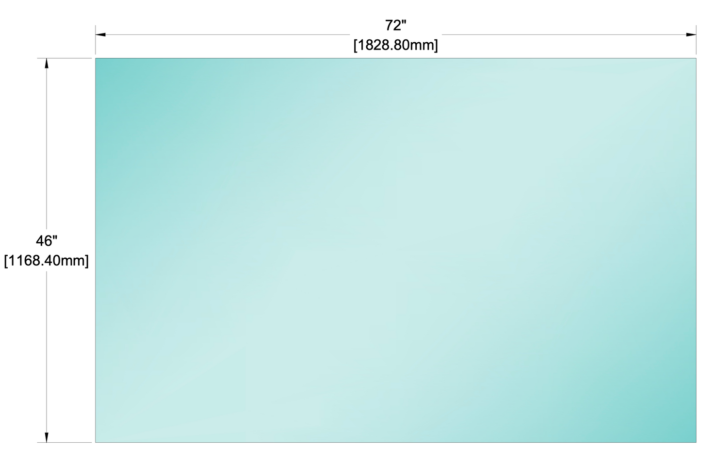 Glass Panel - 1/2" (12mm) Railing Glass Panel - 46" Height (ALL SIZES)