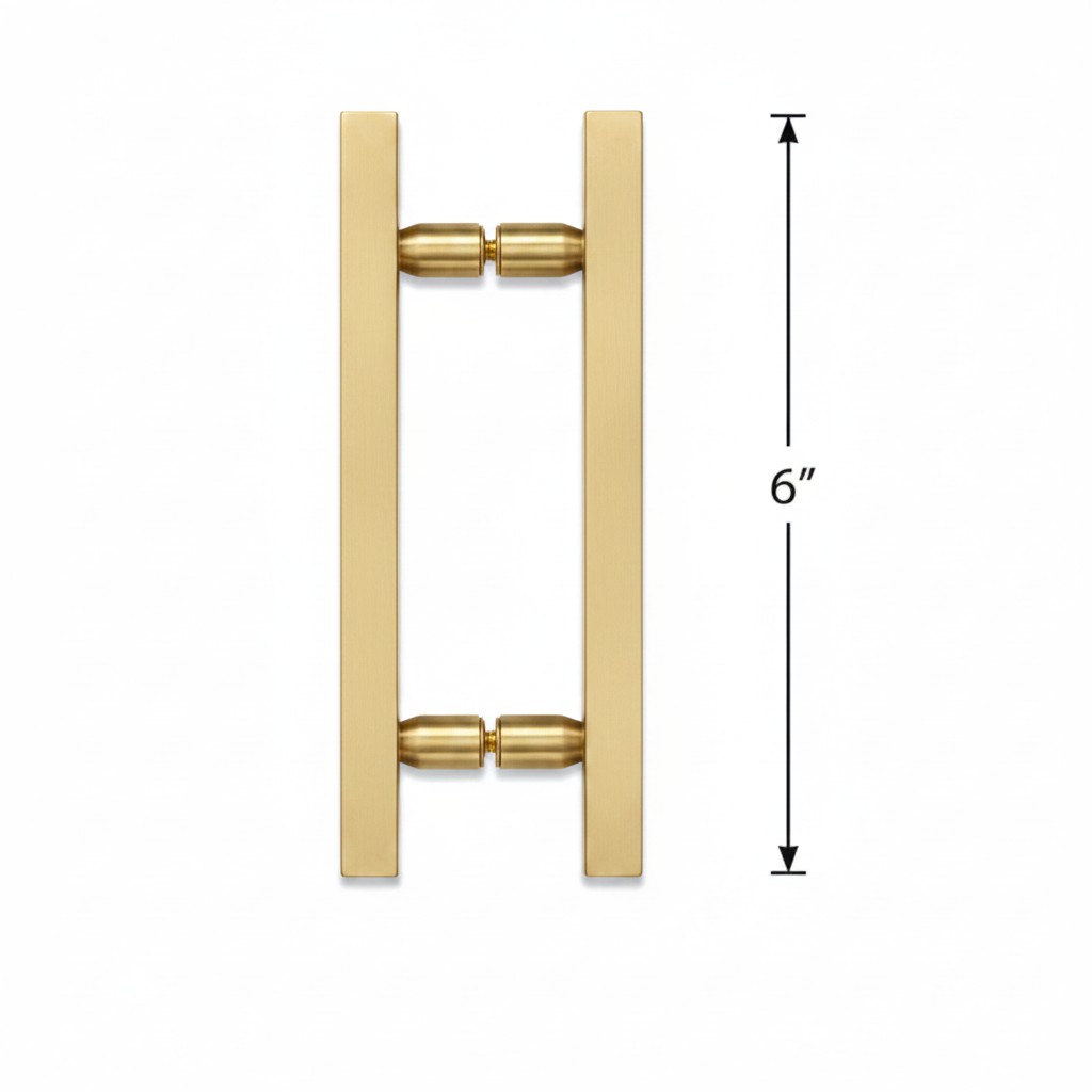 (SLH6X6) 6" SQUARE LADDER PULL SHOWER DOOR HANDLE - 10" OVERALL